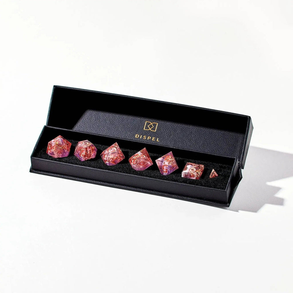 Coral Rose 7-Piece Polyhedral Dice Set
