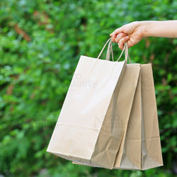 10x5x13 Medium Kraft Paper Gift Bags w/Twine Handles Brown: 100pcs