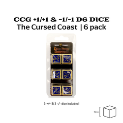 +1/+1 & -1/-1 D6 Cursed Coast Pack of 6 CCG Metal Dice