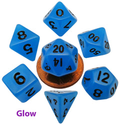 10mm Mini Dice Acrylic Polyhedral Set (24 Options): Red and Blue with White Numbers