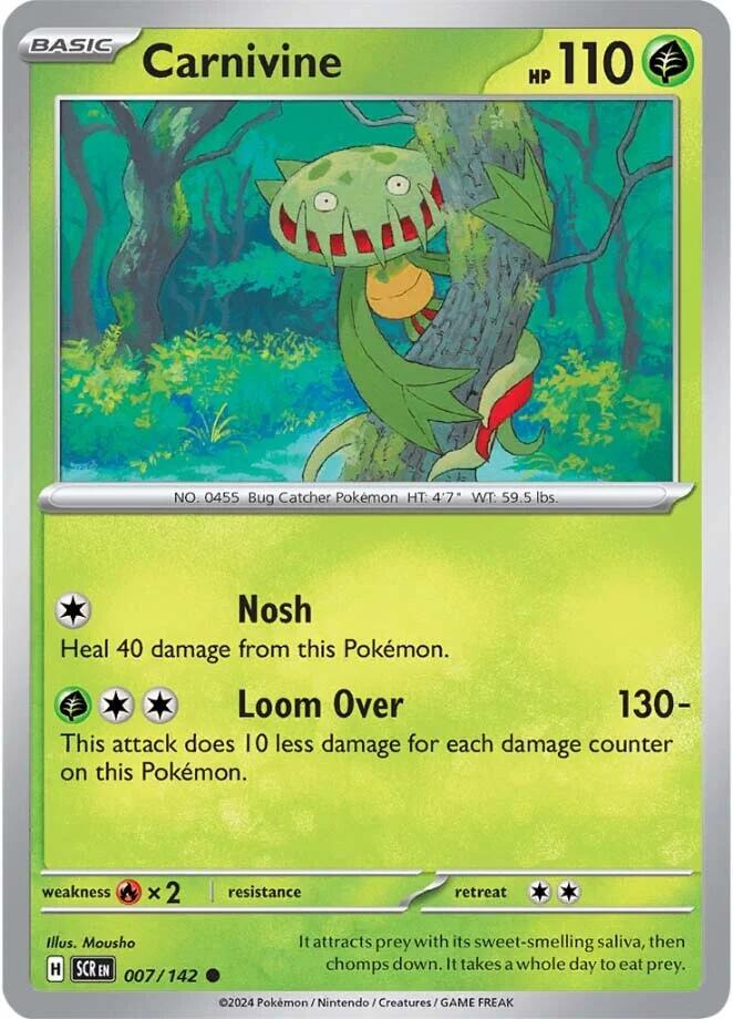 bug catcher pokemon card Carnivine (007/142) [Scarlet & Violet: Stellar Crown]