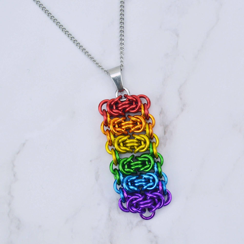 LGBTQ Rainbow Pride Flag - Rectangle Pendant
