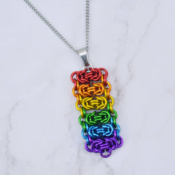 LGBTQ Rainbow Pride Flag - Rectangle Pendant