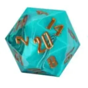 Huge D20 55mm - Marble: Marble Pink/Black