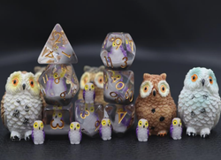 Purple Owl RPG Dice Set