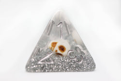 Skull and Silver Glitter RPG Dice Set