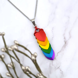 LGBTQ Rainbow Pride - Long Chevron Pendant: Shiny