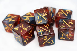 -1/-1 Red & Blue Glitter Counters  for Magic - set of 8