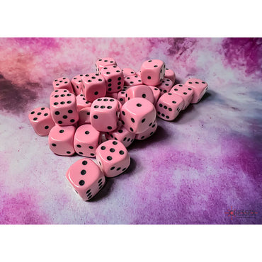 Chessex 12mm d6 (36) Opaque - Pastel-Pink/Black