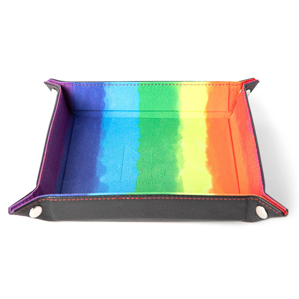 Velvet Folding Dice Tray with Leather Backing (7 Colors): Black
