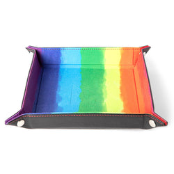 Velvet Folding Dice Tray with Leather Backing (7 Colors): Black