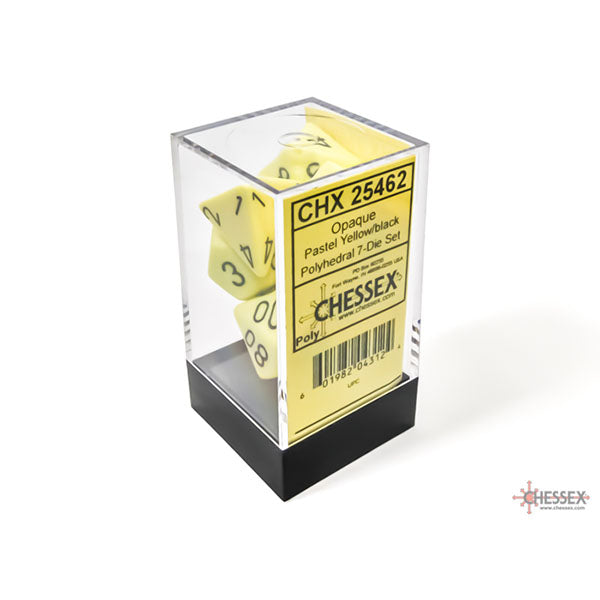 Chessex 7-Die Set Opaque - Pastel Yellow/Black