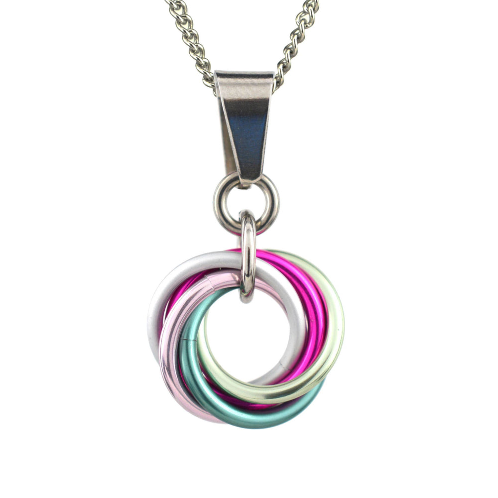 LGBTQ Pride Small Swirl Pendant - 24+ Flags: Genderfluid