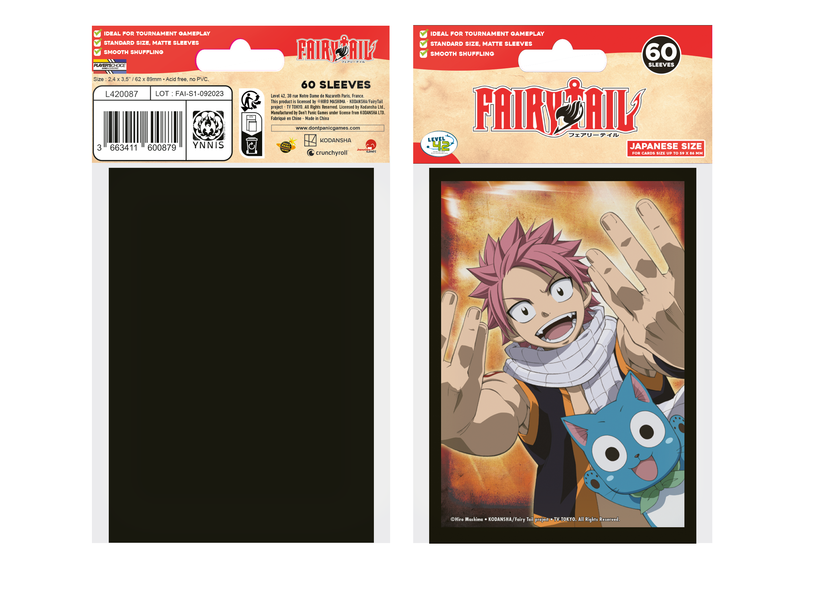 Officially Licensed HeroesofFairyTail YGOSleeves Natsu&Happy