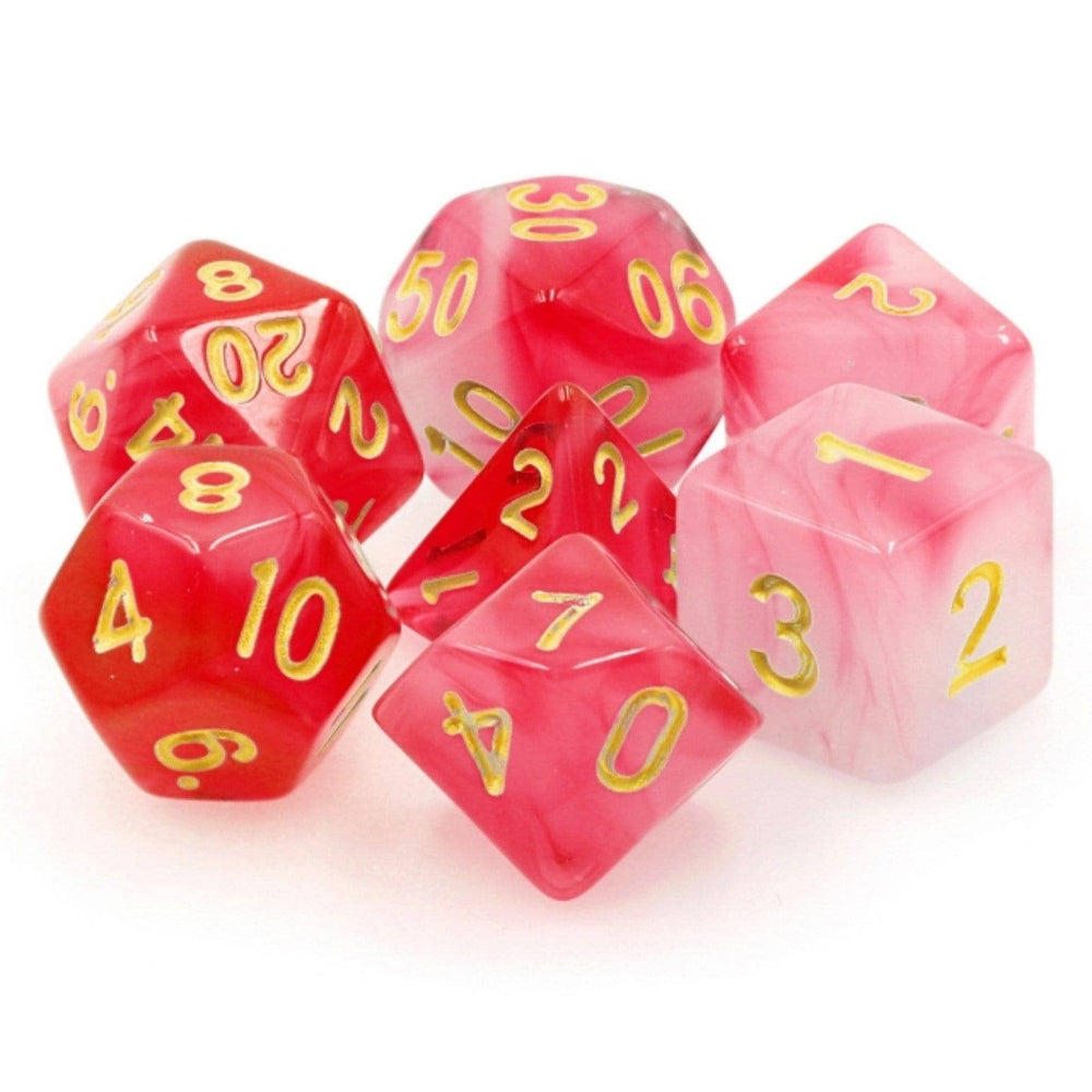 Red Milky RPG Dice Set