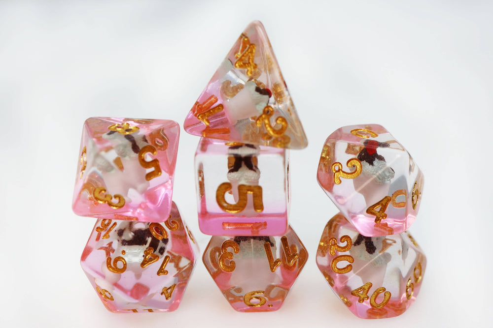 Pastry Pets: Ice Cream Sundae Budgie - Pin & RPG Dice Set