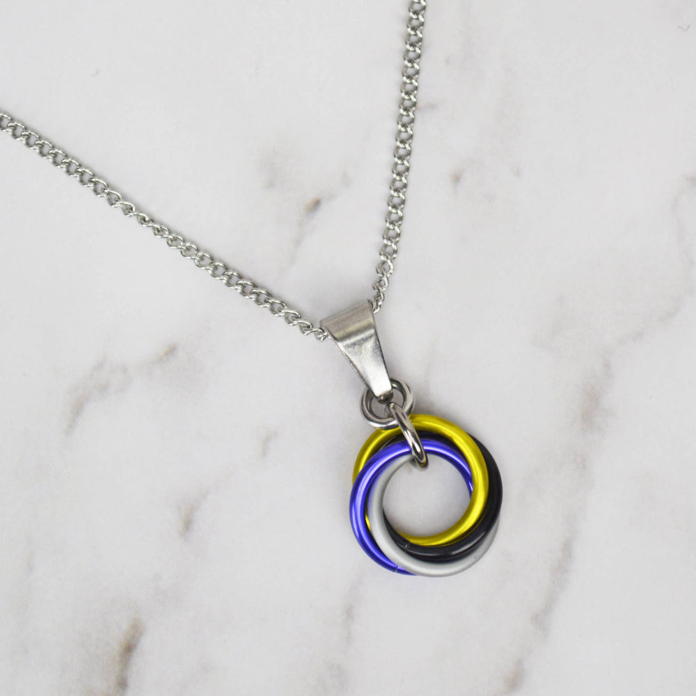 Nonbinary Pride Pendant - Small Swirl