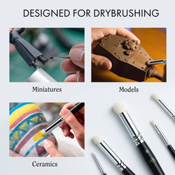 ARTIFY 5 PCS Drybrush Set for Miniature and Model, Expert Series - Black