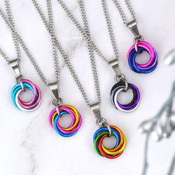 LGBTQ Pride Small Swirl Pendant - 24+ Flags: Bisexual