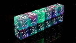 +/- Counter Dice 12ct Set - Galaxy - Cosmic Stardust
