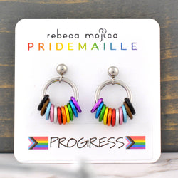 LGBTQ Progress Pride - Small Hoop Earring on Post