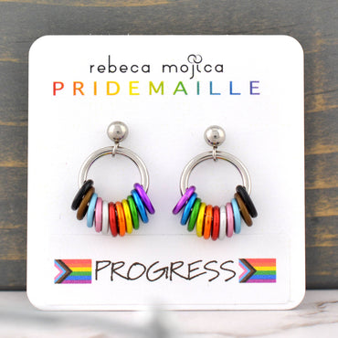 LGBTQ Progress Pride - Small Hoop Earring on Post