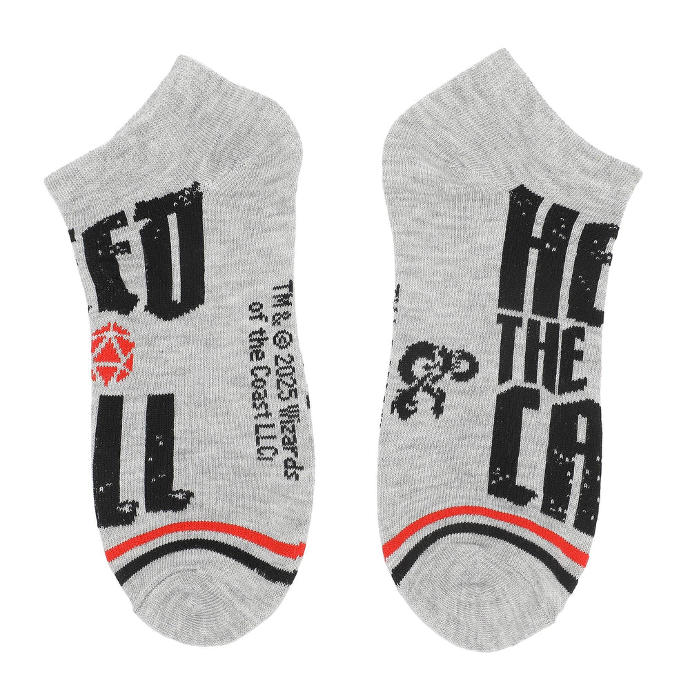 Dungeons & Dragons Logo, Verbiage, and Dice Womens Ankle Socks 5 Pack
