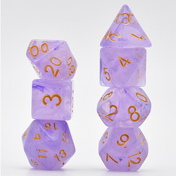 Purple Silk Translucent Dice RPG Dice Set