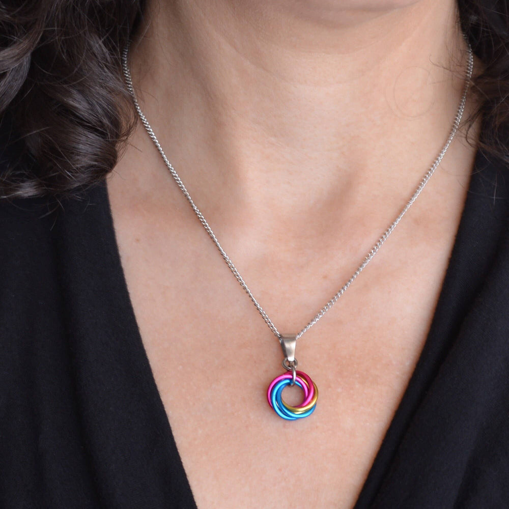 Pansexual Pride Pendant - Small Swirl