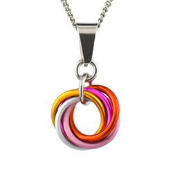 LGBTQ Pride Small Swirl Pendant - 24+ Flags: Lesbian