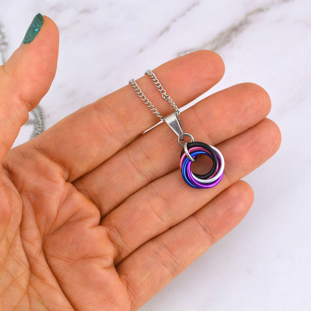 Genderfluid Pride Pendant - Small Swirl