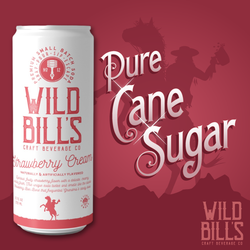 Wild Bill's - Strawberry Cream: Premium Cane Sugar Soda