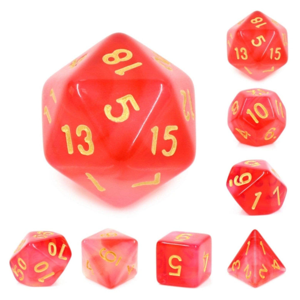 Red Milky RPG Dice Set