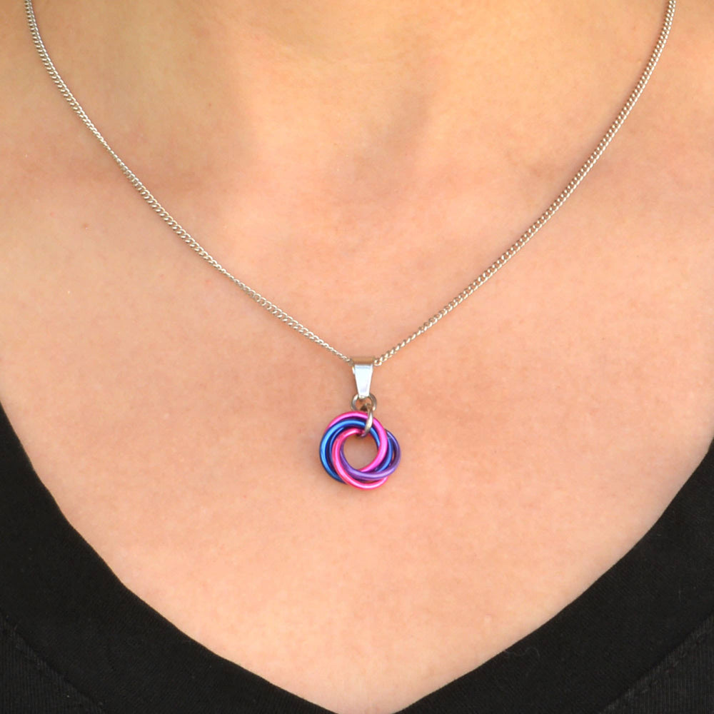 Bisexual Pride Pendant - Small Swirl