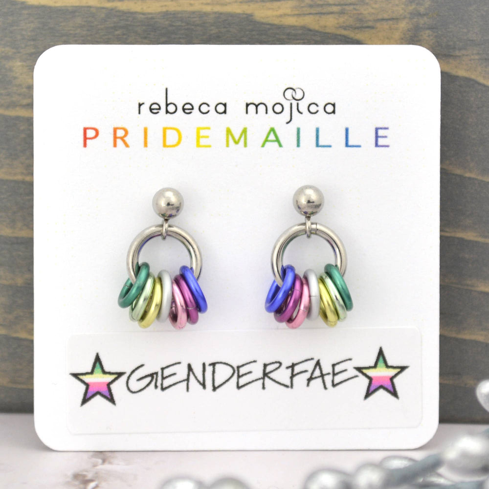 Genderfae Pride - Tiny Hoop Flag Earring