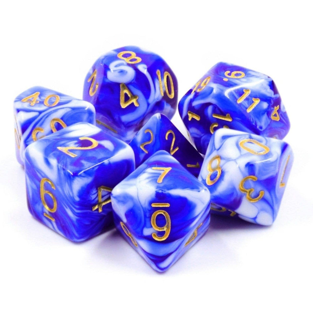Blue Porcelain RPG Dice Set