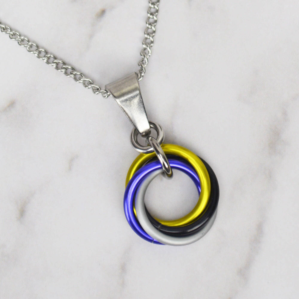 Nonbinary Pride Pendant - Small Swirl