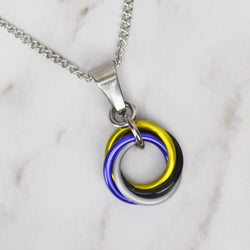Nonbinary Pride Pendant - Small Swirl