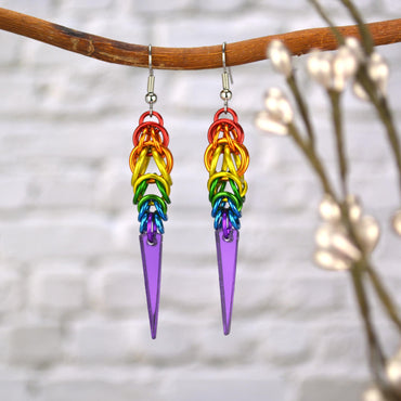 LGBTQ Rainbow Pride - Spike Earring: Mirror Spike