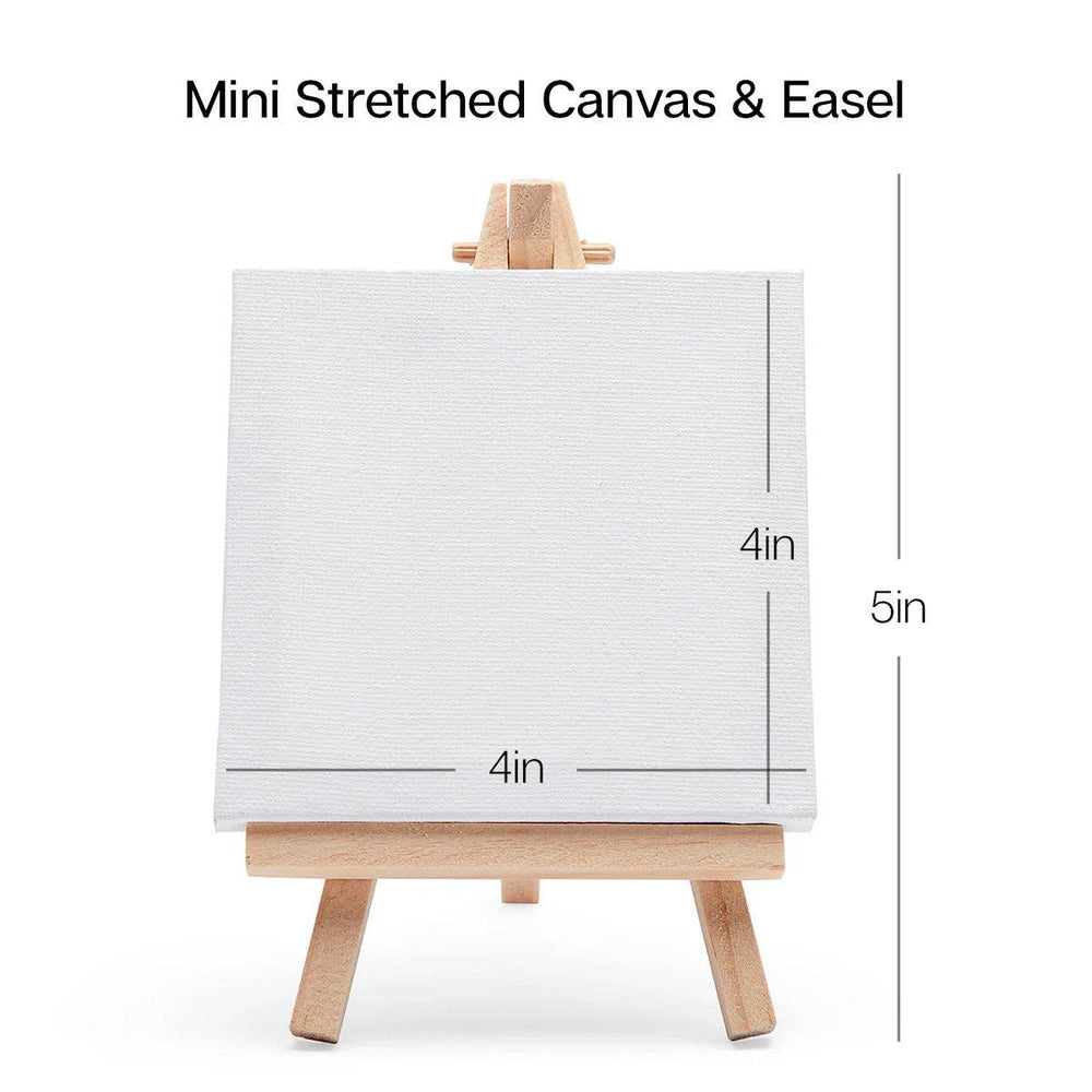 Mini Easel & Canvas Sets - 8 pcs: 3” X 3”