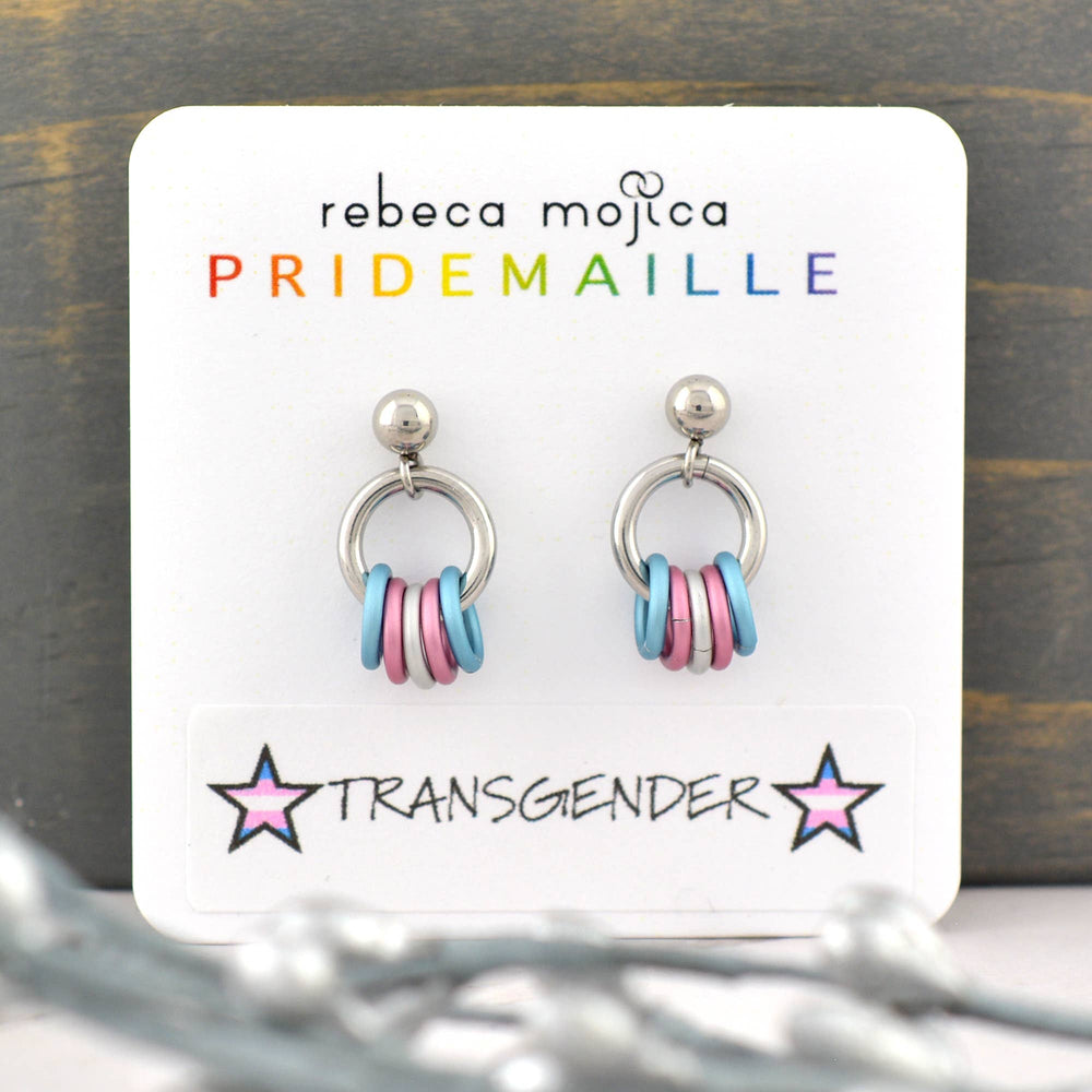 Transgender Pride - Tiny Hoop Flag Earring: Bold