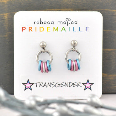 Transgender Pride - Tiny Hoop Flag Earring: Bold