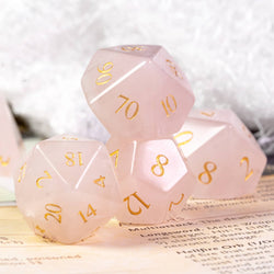 Rose Amethyst Gemstone Dice Set