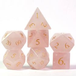 Rose Amethyst Gemstone Dice Set