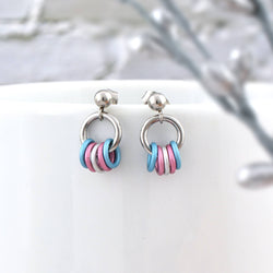 Transgender Pride - Tiny Hoop Flag Earring: Bold