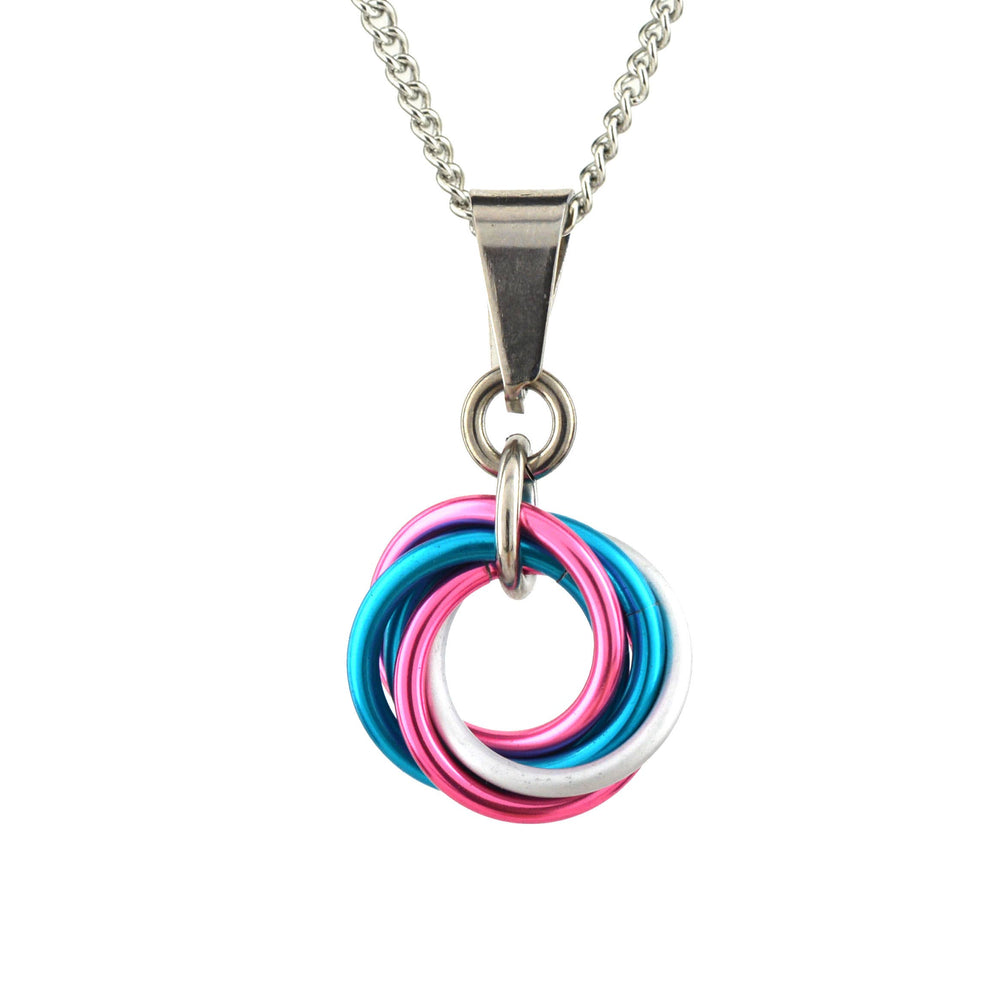 Transgender Pride Pendant - Small Swirl: Light