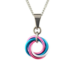 Transgender Pride Pendant - Small Swirl: Light