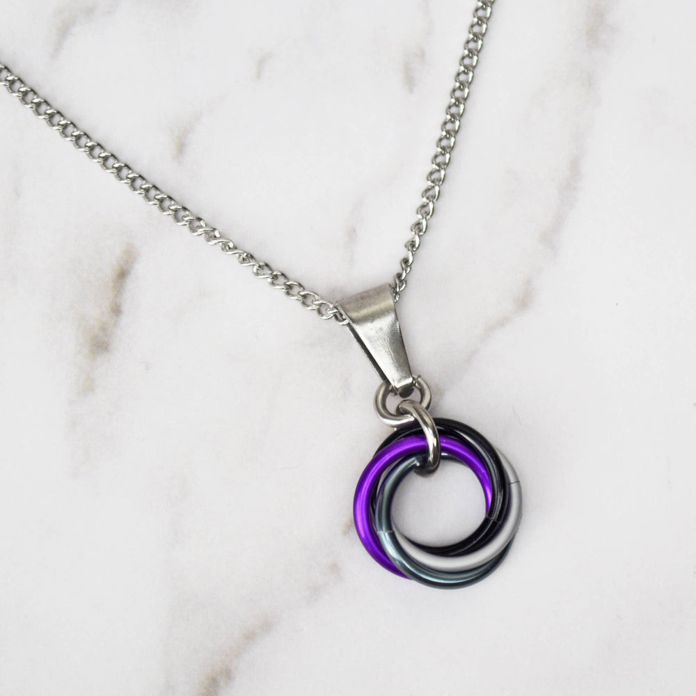 Asexual Pride Pendant - Small Swirl