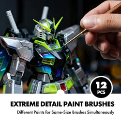 Extreme Detail Paint Brushes for Miniature, Round Tip Nylon: 10 Pcs