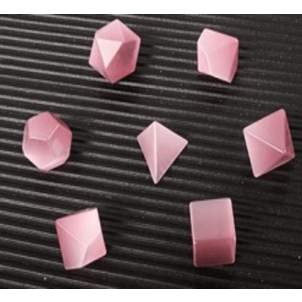 Pink Cat Eye Gemstone Dice Set